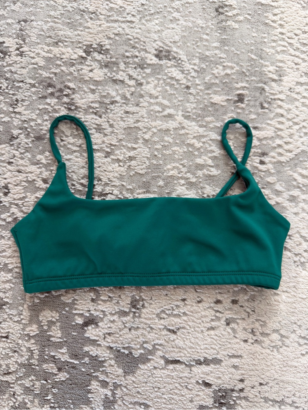 Classic Emerald Green Bikini Bralette - Minimal Strappy Swim Top